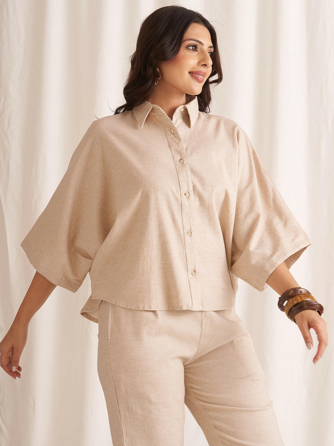 Oversized Linen Blend Shirt